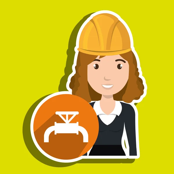 Vrouw gallon benzine pictogram — Stockvector