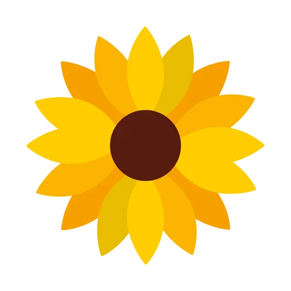 Zonnebloem decoratie geïsoleerde pictogram — Stockvector