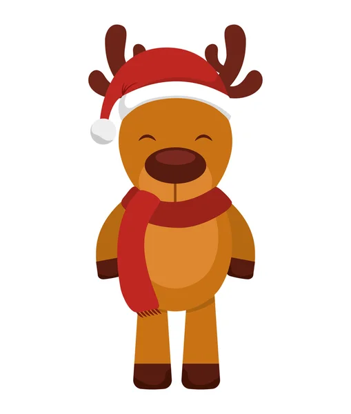 驯鹿圣诞字符孤立的图标 — 图库矢量图片