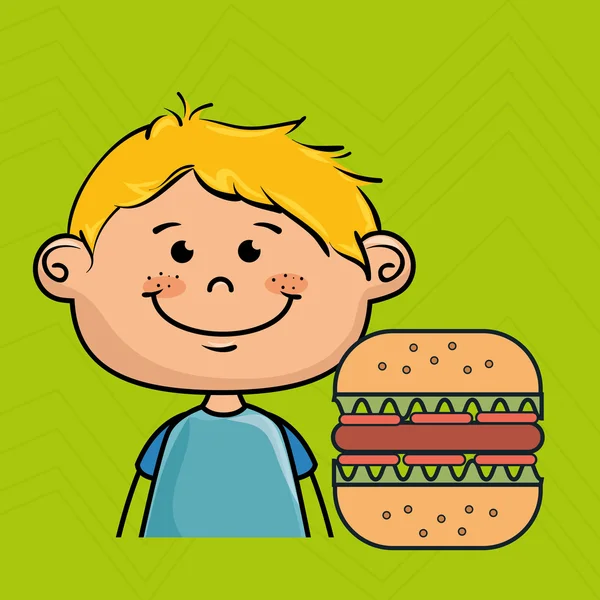 Boy burger fast food — Wektor stockowy