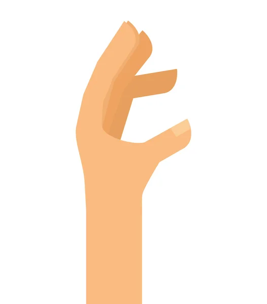 Mão sinal humano ícone isolado — Vetor de Stock