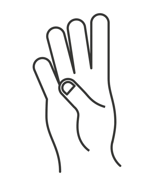 Main signe humain icône isolée — Image vectorielle