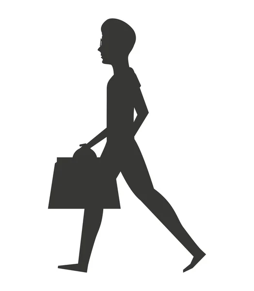Avatar pessoa com sacos de compras —  Vetores de Stock