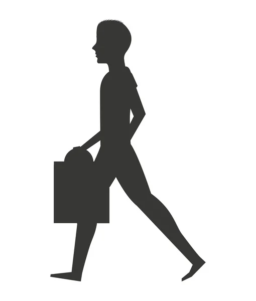 Аватар человек с сумками — стоковый вектор