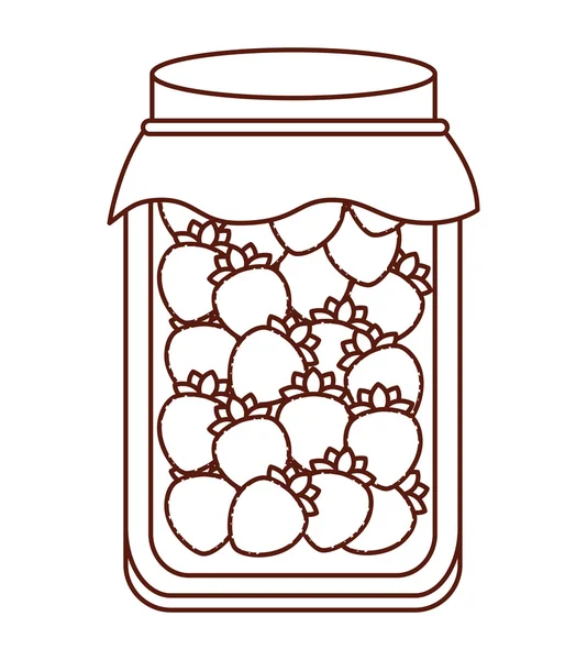 Mason jar met vruchten geïsoleerde pictogram — Stockvector