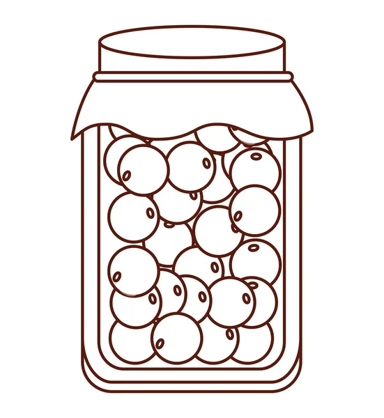 Mason jar met vruchten geïsoleerde pictogram — Stockvector