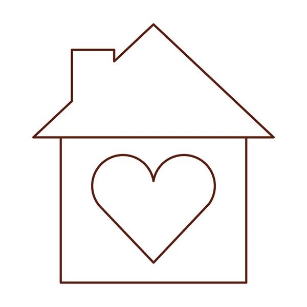 Casa amor corazón aislado icono — Vector de stock