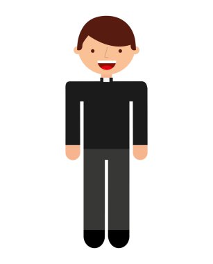 Rahip karakter izole simgesi