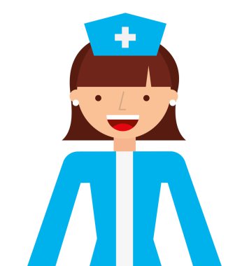 Hemşire karakter izole simgesi