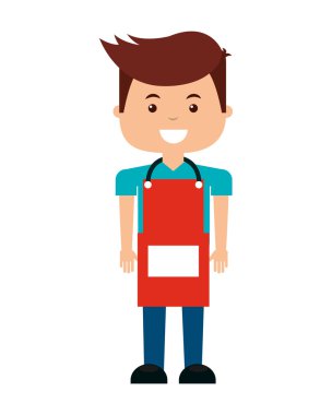 önlük izole simgesi olan adam