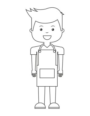 önlük izole simgesi olan adam