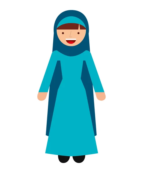 Islam femme personnage isolé icône — Image vectorielle