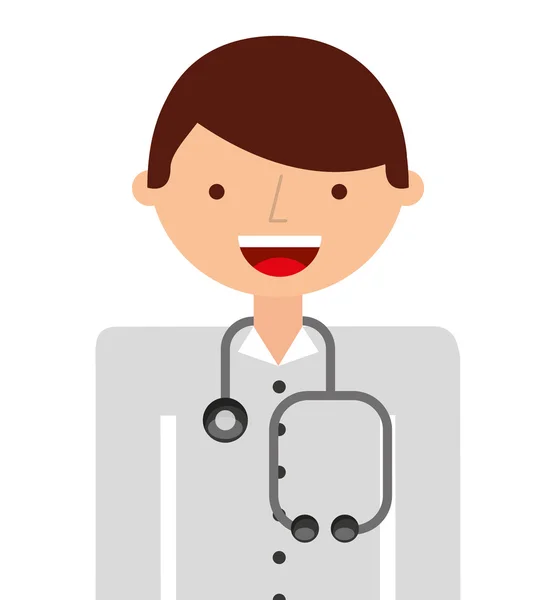 Dokter karakter geïsoleerde pictogram — Stockvector