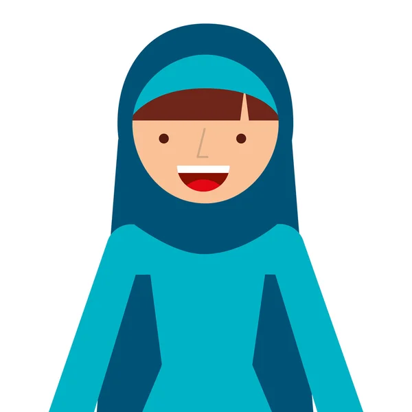 Islam femme personnage isolé icône — Image vectorielle