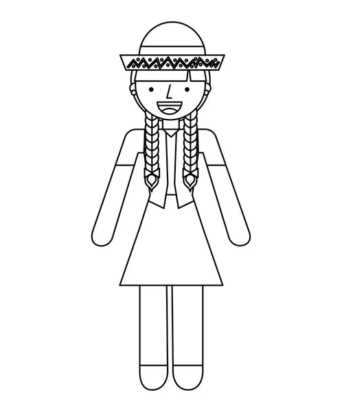Agriculteur femme caractère isolé icône — Image vectorielle