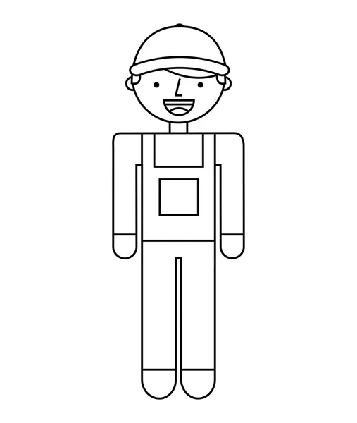 Builder character isolated icon — Stock Vector