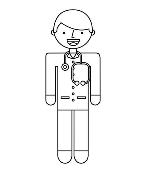 Dokter karakter geïsoleerde pictogram — Stockvector