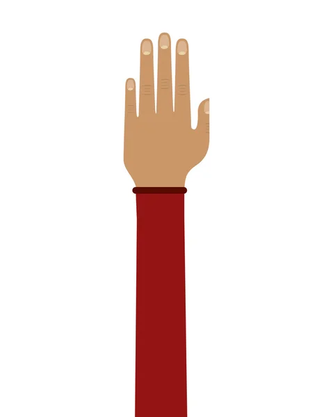 Hand mens omhoog geïsoleerd pictogram — Stockvector
