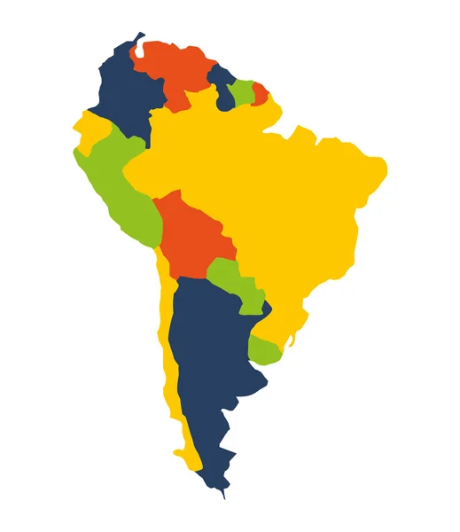 Mapa sudamericano icono aislado — Vector de stock