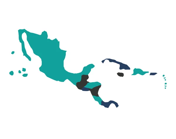 Ikona na białym tle mapy Ameryki Środkowej — Wektor stockowy