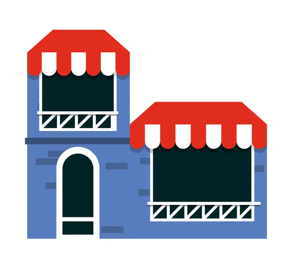 Bâtiment magasin marché isolé — Image vectorielle