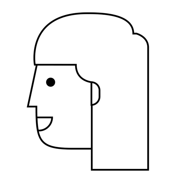 Mujer joven icono aislado — Vector de stock