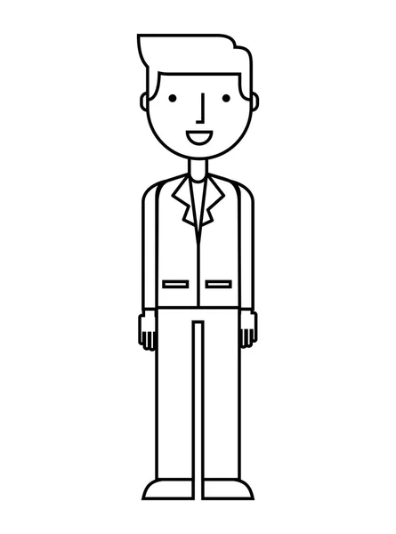 Young man isolated icon — Stock Vector