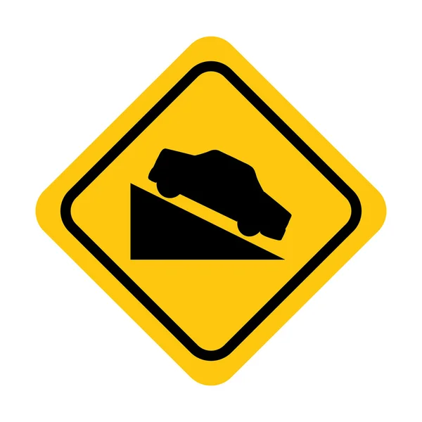 Απομονωμένη εικονίδιο δρόμου σήμα κυκλοφορίας κίτρινο — Διανυσματικό Αρχείο