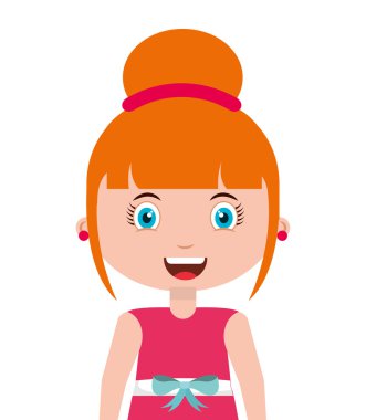 sevimli küçük kız izole simgesi