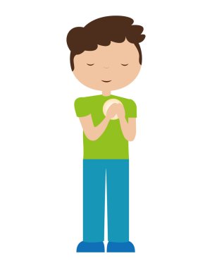 şirin küçük çocuk izole edilmiş ikon