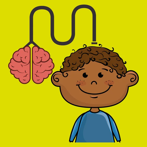 Çocuk çocuk beyin kablo fikir — Stok Vektör