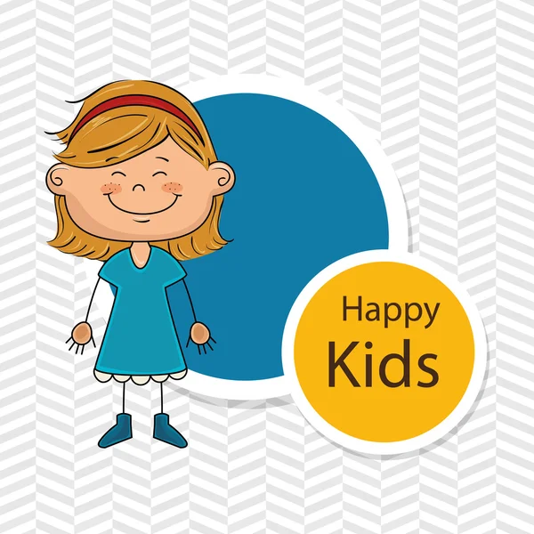 Girl kids happy icon — Stock Vector