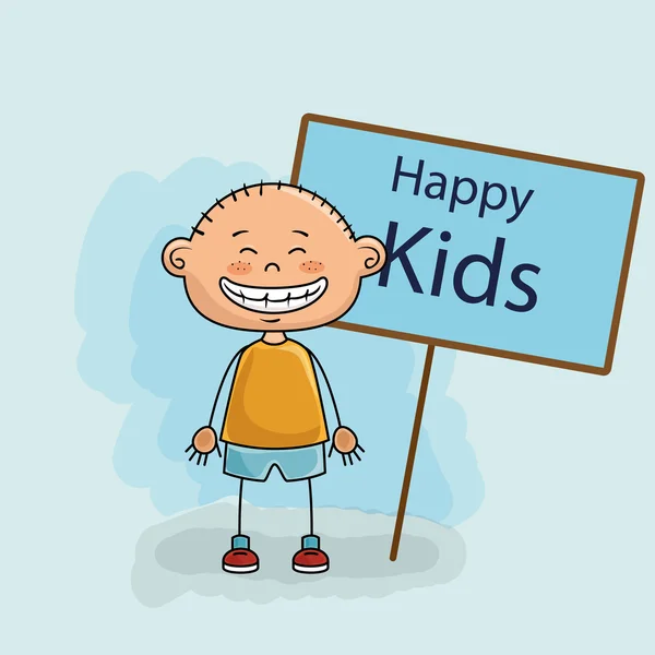 Niño niños feliz cartel — Archivo Imágenes Vectoriales