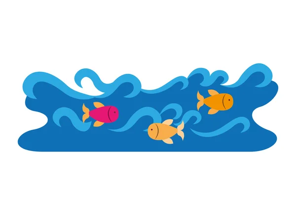 Rybí zvířat izolované ikona — Stockový vektor