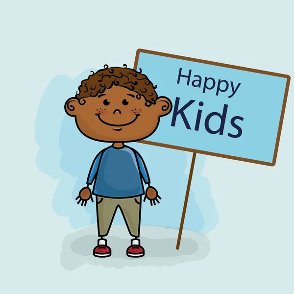 Niño niños feliz cartel — Archivo Imágenes Vectoriales