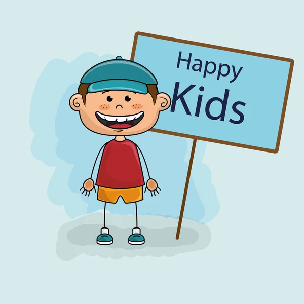 Çocuk çocuklar mutlu poster — Stok Vektör