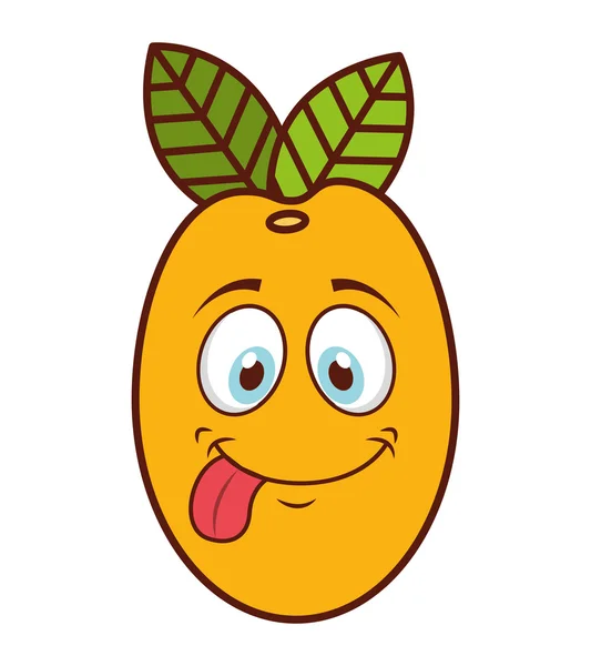 Fruit character face isolated icon — Stock Vector