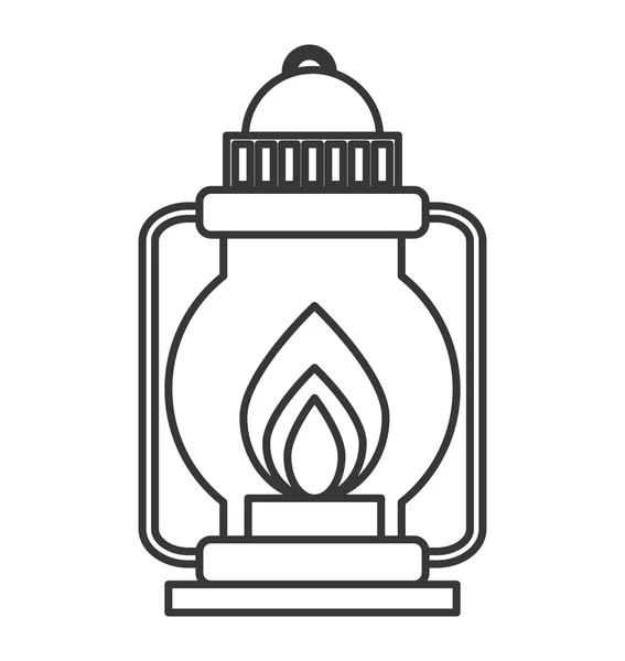 Camping lamp isolated icon — Stock Vector