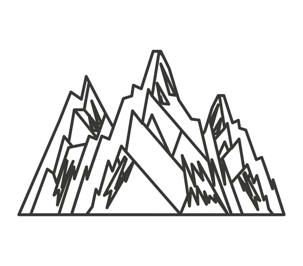 Silueta de montaña icono aislado — Archivo Imágenes Vectoriales