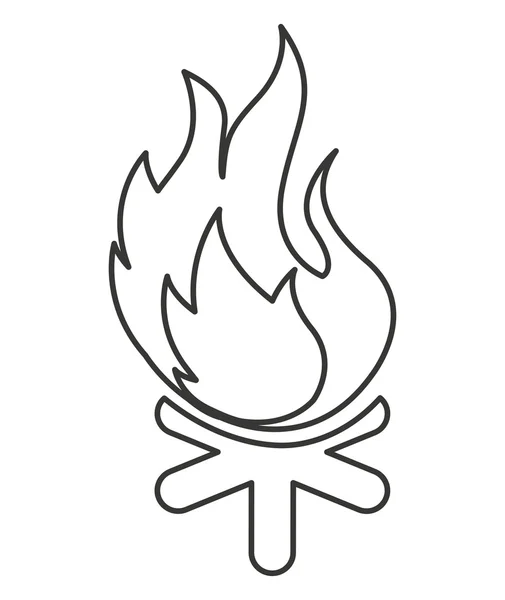 Φλόγα φωτιά ξύλου εικονίδιο — Διανυσματικό Αρχείο