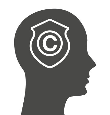 telif hakkı profil izole simgesi