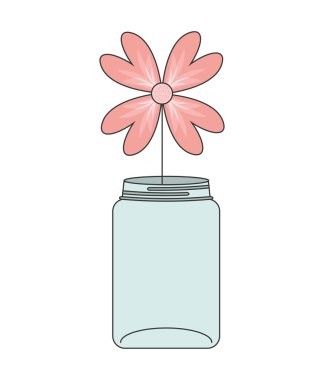 Mason kavanoza çiçek deoration ile