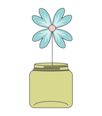 Mason kavanoza çiçek deoration ile