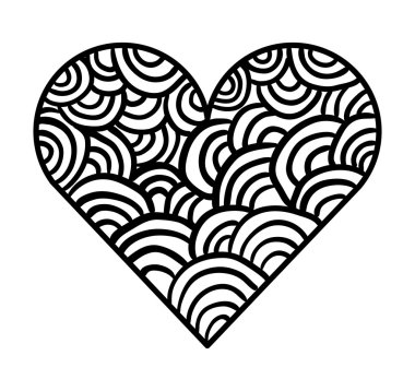 Kalp romantik izole ikonu sever