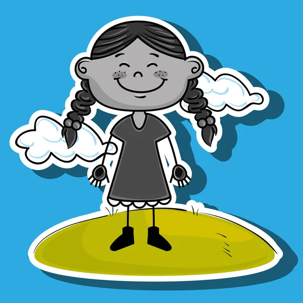 Çocuk bulut çayır simgesi — Stok Vektör