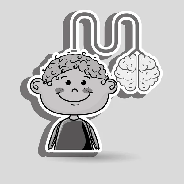 Хлопчик дитячий кабель мозку ідея — стоковий вектор