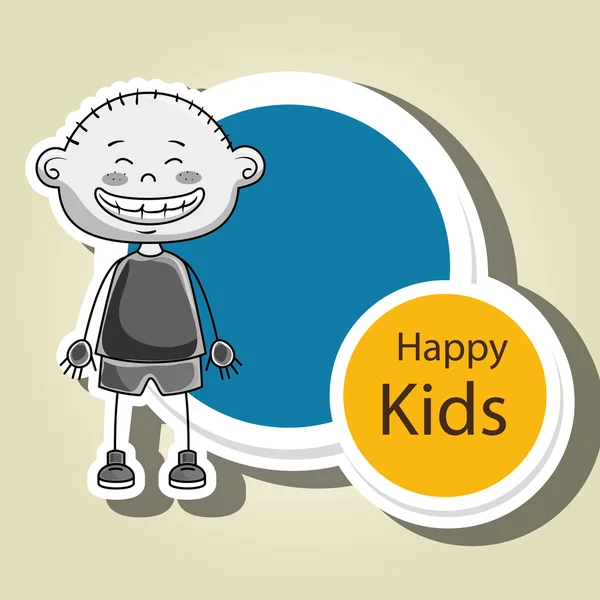 Boy kids happy icon — Stock Vector