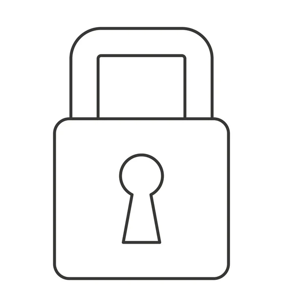 Veilig beveiligd beveiliging geïsoleerde hangslotpictogram — Stockvector