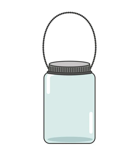 Mignon pot de maçon icône isolée — Image vectorielle