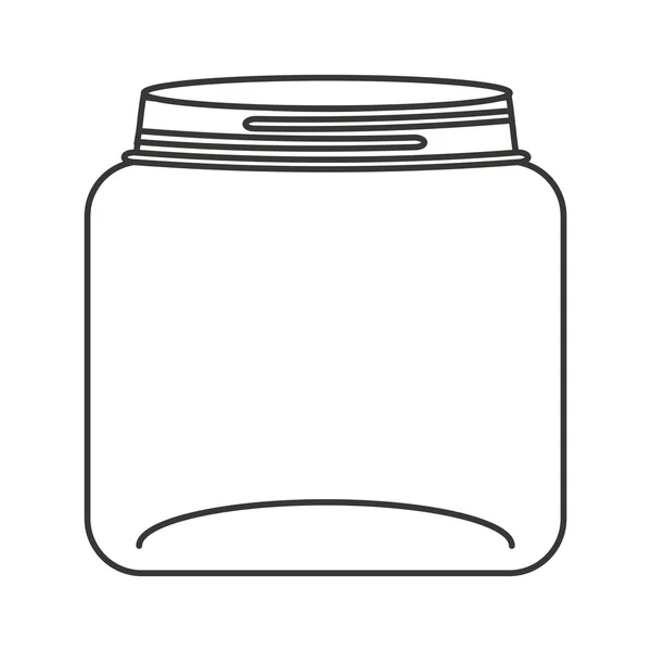 Mignon pot de maçon icône isolée — Image vectorielle